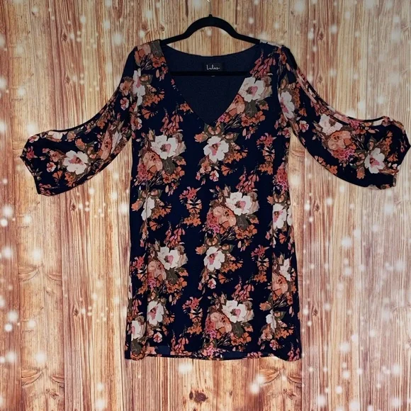 Lulus Shifting Dear Dress Size Small Cold Shoulder 3/4 Sleeves. Party Dress - Picture 2 of 9